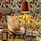 Grilli Snake metal och tyg golvlampa gjord i Italien Viadurini