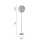 Golvlampa i metall och glas dekorerad med koncentriska linjer - Hackberry Viadurini