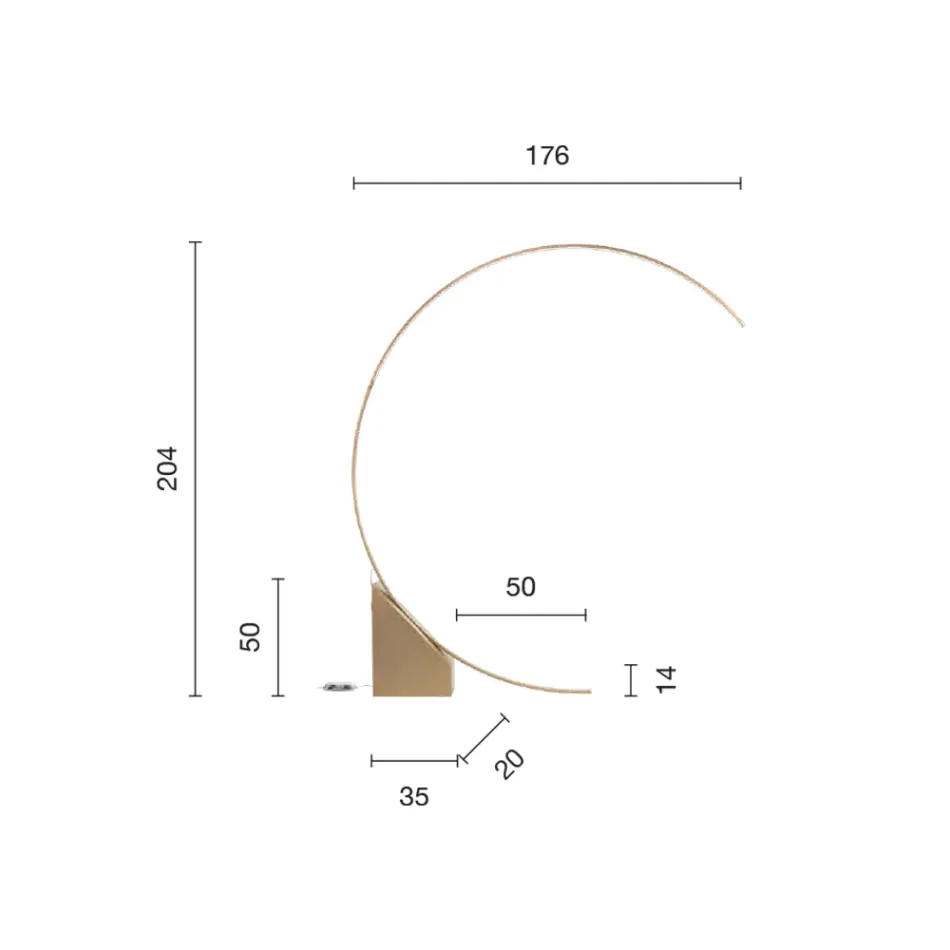 Golvlampa i målad metall med dimbart LED-ljus - Eucalyptus Viadurini