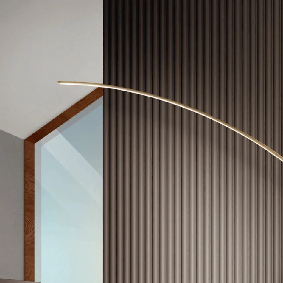 Golvlampa i metall målad i olika färger och dimbar LED - lönn Viadurini