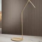 Golvlampa i metall målad i olika färger och dimbar LED - lönn Viadurini