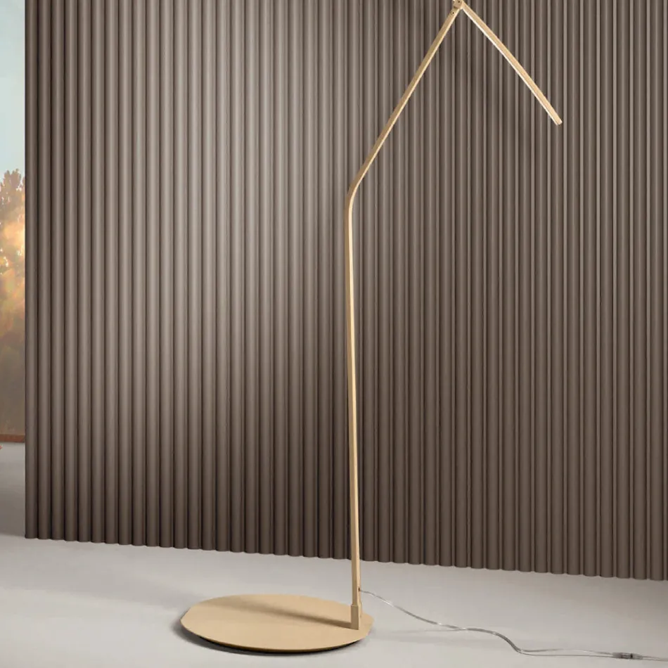 Golvlampa i metall målad i olika färger och dimbar LED - lönn Viadurini