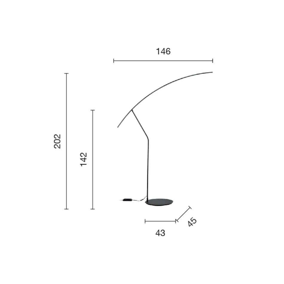 Golvlampa i metall målad i olika färger och dimbar LED - lönn Viadurini