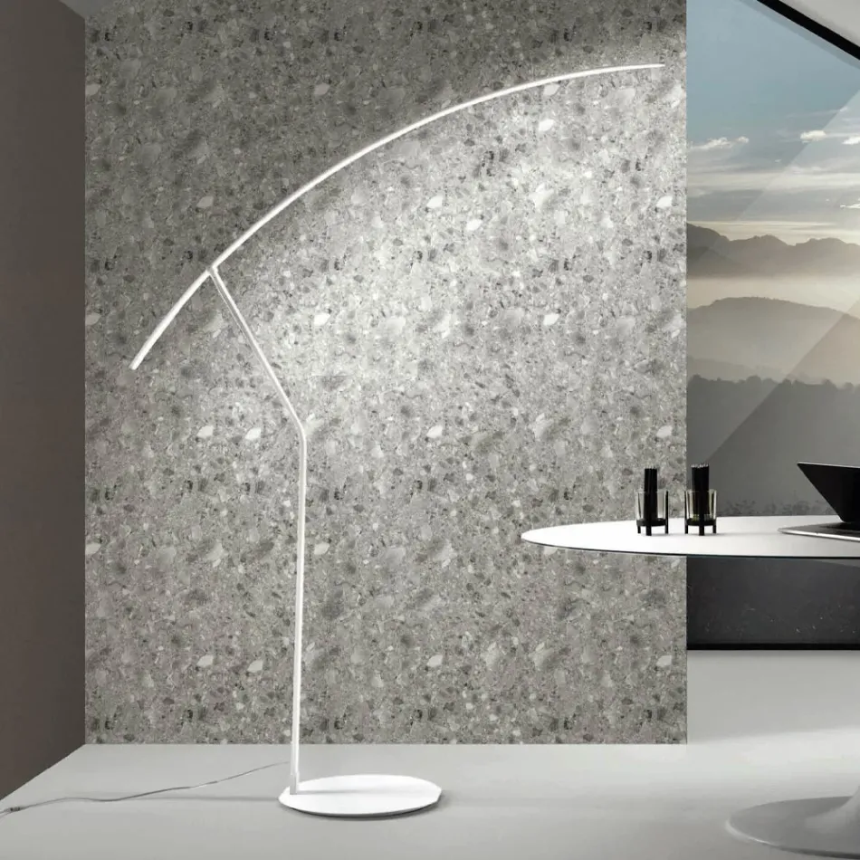 Golvlampa i metall målad i olika färger och dimbar LED - lönn Viadurini