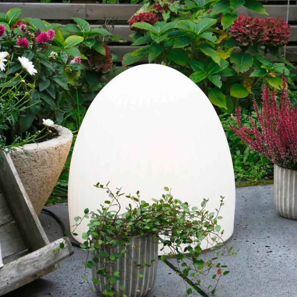 Golvlampa i vit plast med LED, Solar eller E27 Design - Massostar Viadurini