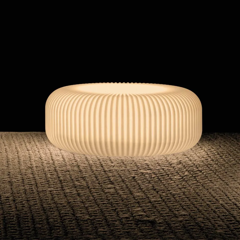 Alabaster Polyeten Utomhus Golvlampa Tillverkad i Italien - Disco Viadurini