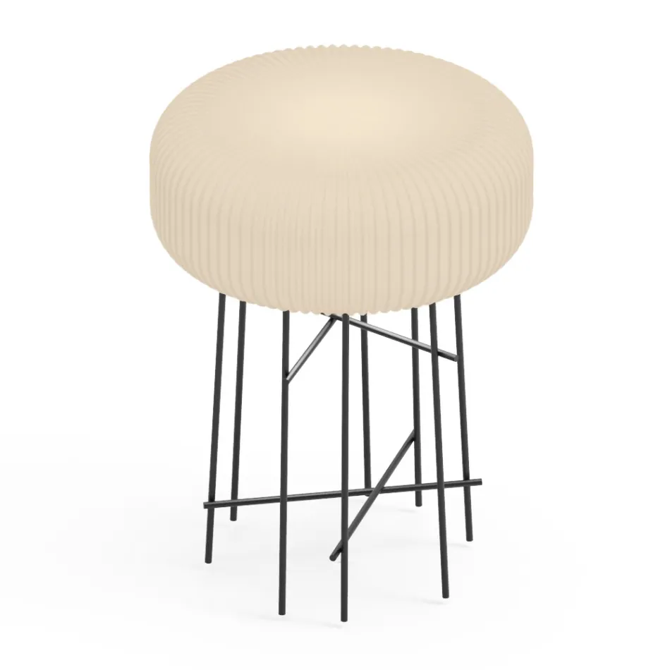 Alabaster Polyeten Utomhus Golvlampa Tillverkad i Italien - Disco Viadurini