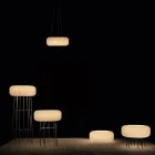 Alabaster Polyeten Utomhus Golvlampa Tillverkad i Italien - Disco Viadurini
