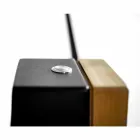 Golvlampa i massiv ek och stål Tillverkad i Italien, Precious - Calisto Viadurini