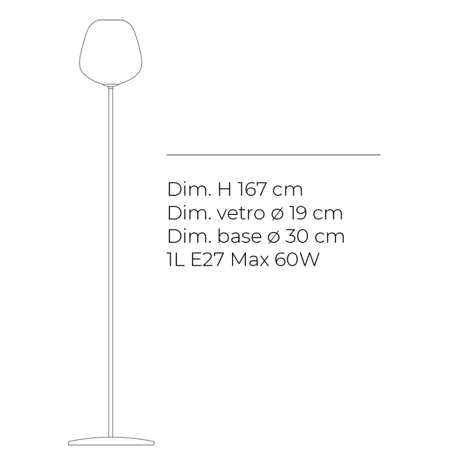 Golvlampa i hölje eller transparent glas Tillverkad i Italien - Elisia Viadurini