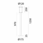 Golvlampa Utomhus High Street lampa i mässing och glas - Loggia av Il Fanale Viadurini
