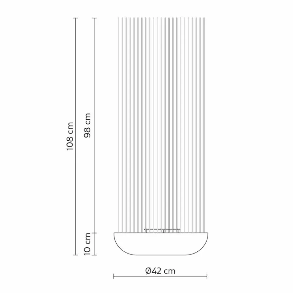 Led golvlampa i grå teknopolymer och vita pvc-stavar - Touch Viadurini