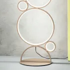 Modern LED-golvlampa i guld- eller silvermålad metall - Punto Viadurini