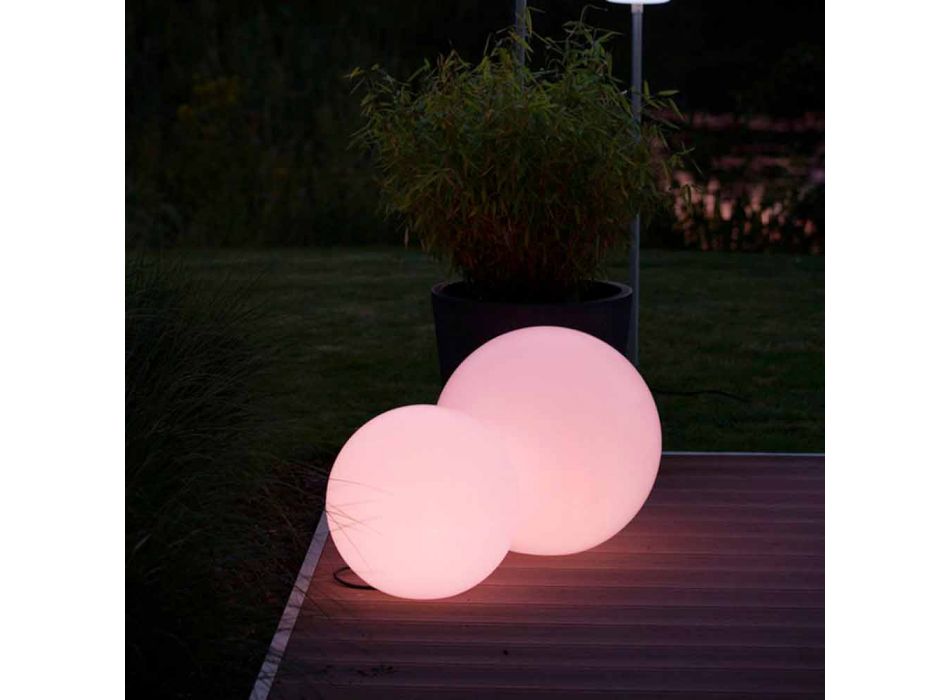 Mångfärgad Led-golvlampa i vit plast, rund design - Globostar Viadurini