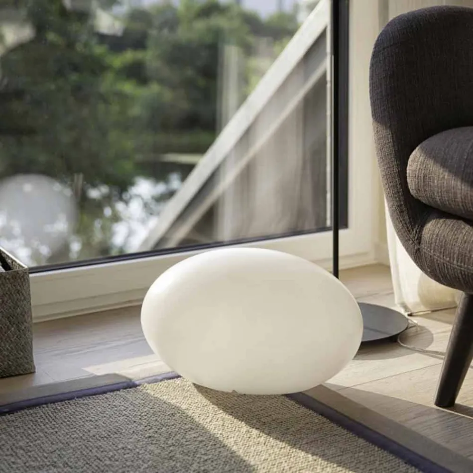 Led-, sol- eller E27 golvlampa i färgad modern oval design - Uovostar Viadurini