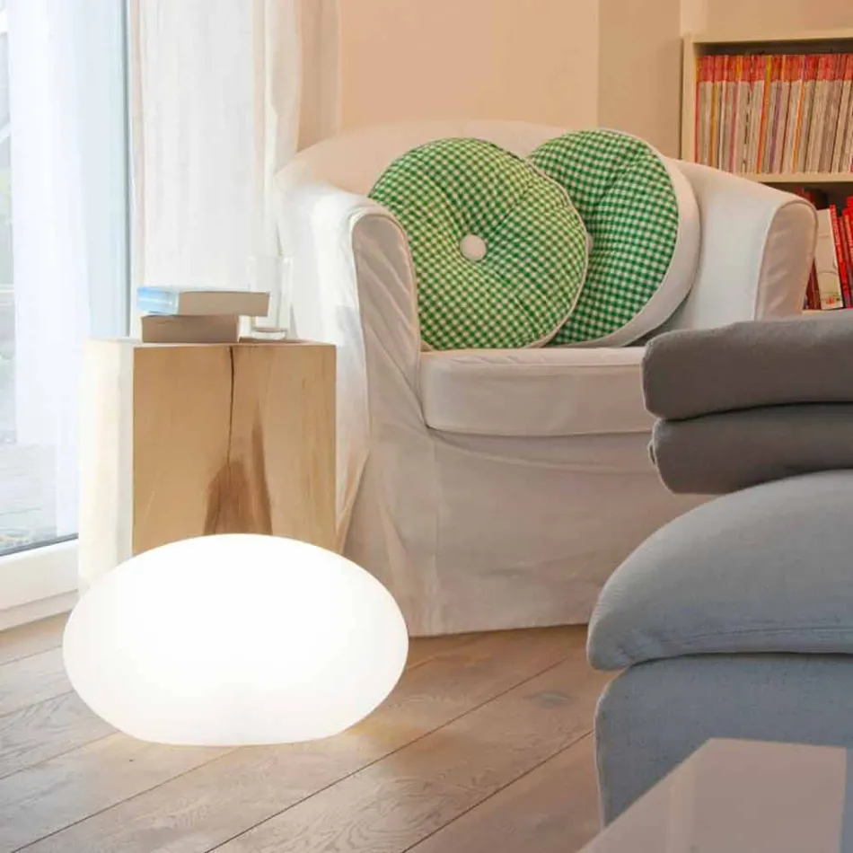 Led-, sol- eller E27 golvlampa i färgad modern oval design - Uovostar Viadurini