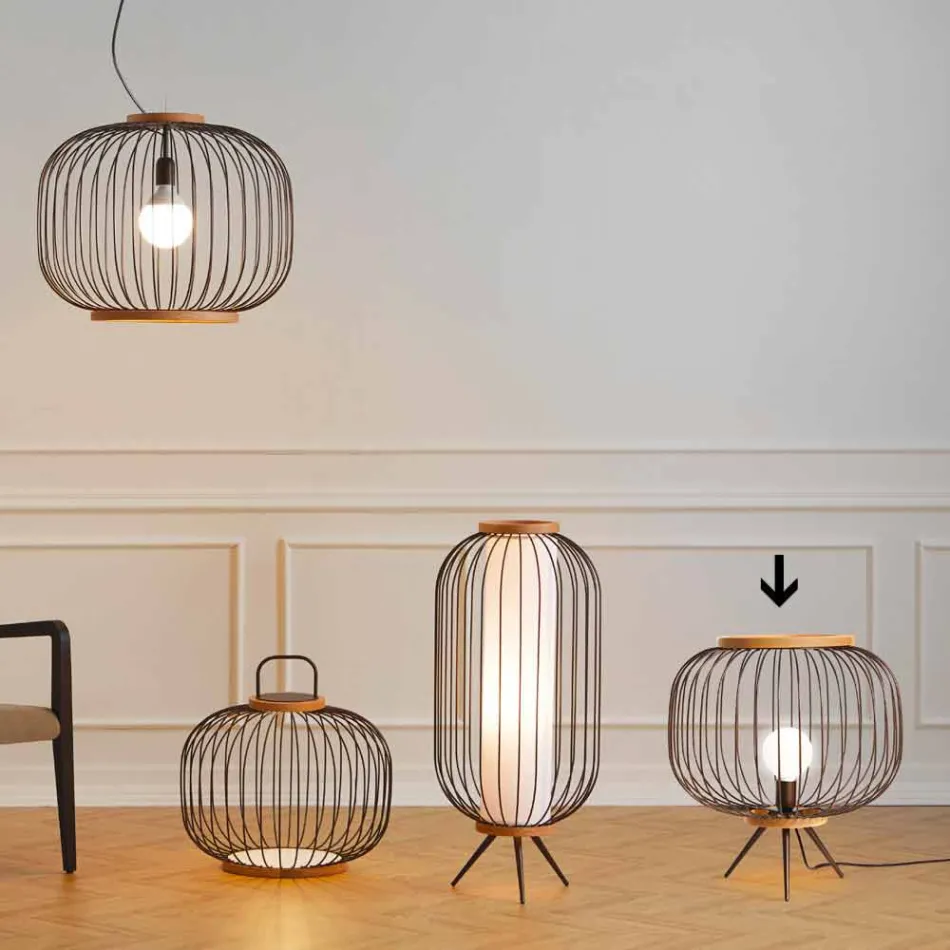 Lampa Modern design slipat stål Ø48xh.52 cm Leira Viadurini