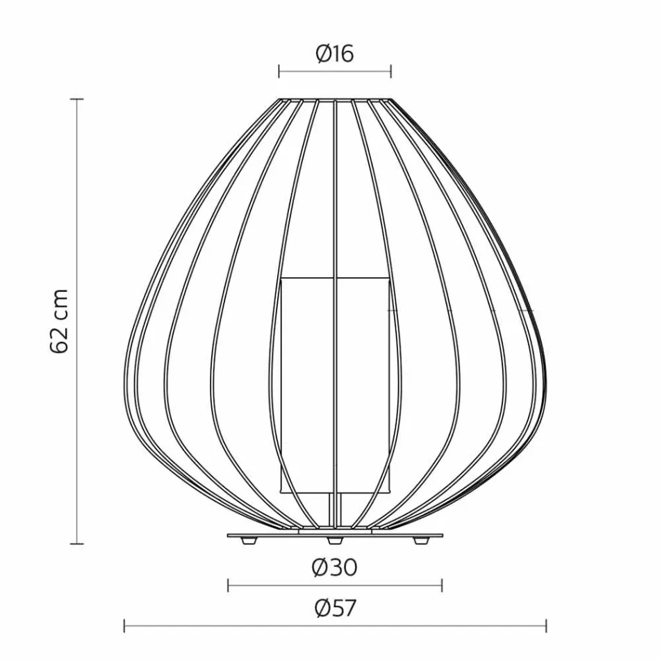 Golv- eller stödlampa i vit eller brons metalltråd - lykta Viadurini