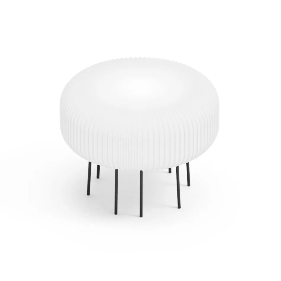 Disco utomhusgolvlampa i vit polyeten Tillverkad i Italien Viadurini