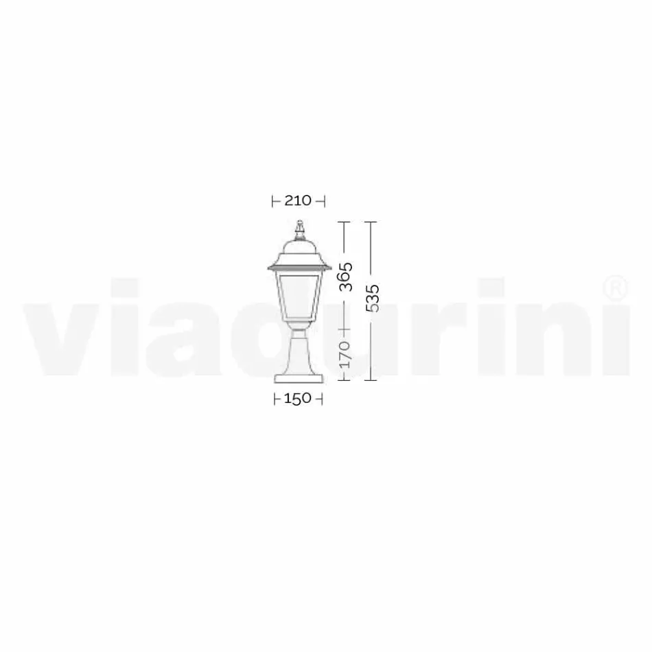 Aluminium utomhus golvlampa gjord i Italien, Aquilina Viadurini