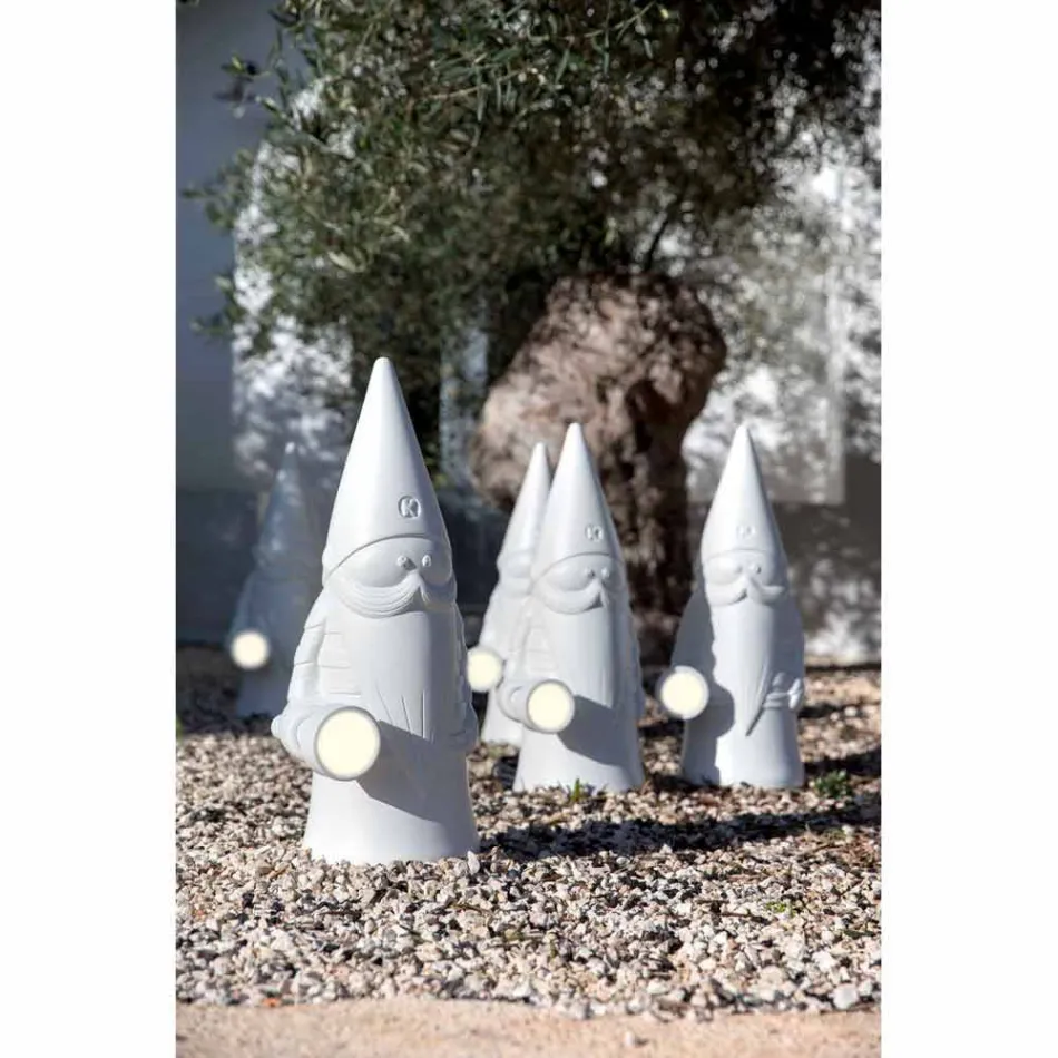 Utomhus ledd golvlampa i vit teknopolymer modern design - Nano Viadurini