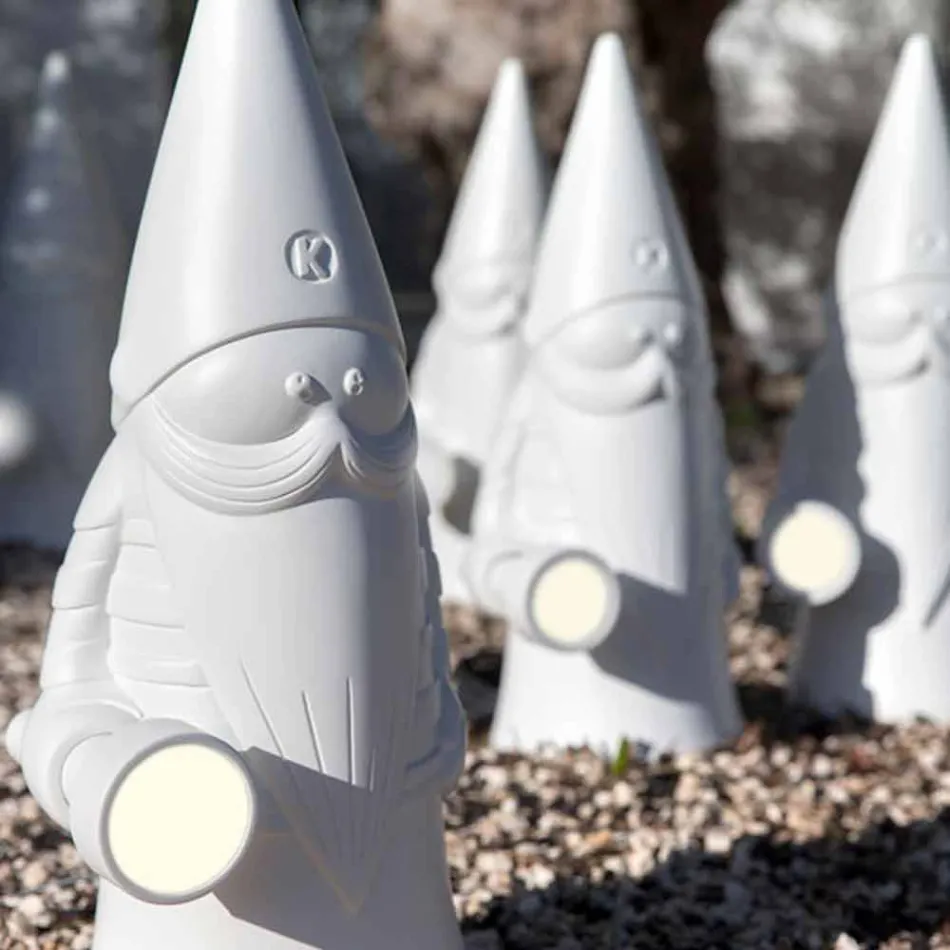 Utomhus ledd golvlampa i vit teknopolymer modern design - Nano Viadurini