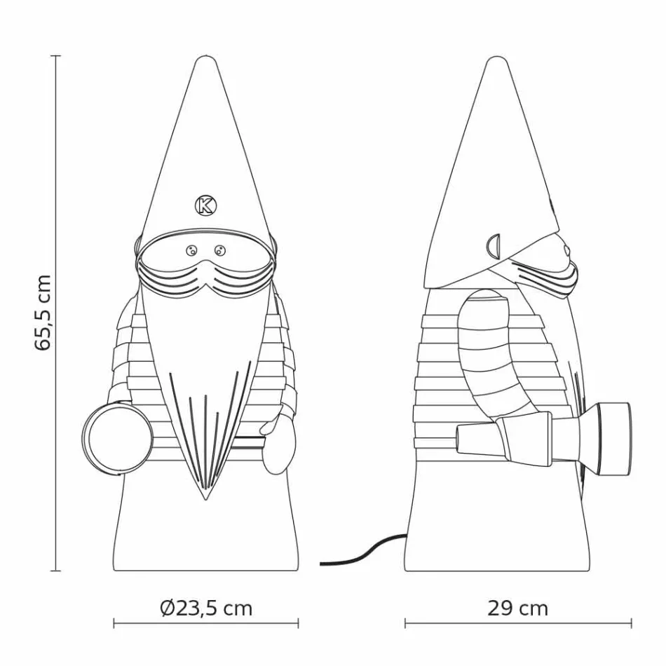 Utomhus ledd golvlampa i vit teknopolymer modern design - Nano Viadurini