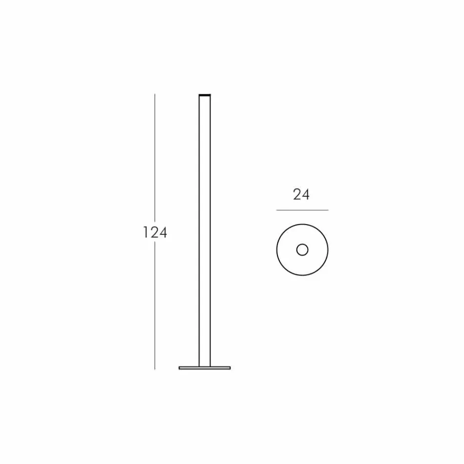 Slide Flux tunn golvlampa i metakrylat producerad i Italien Viadurini