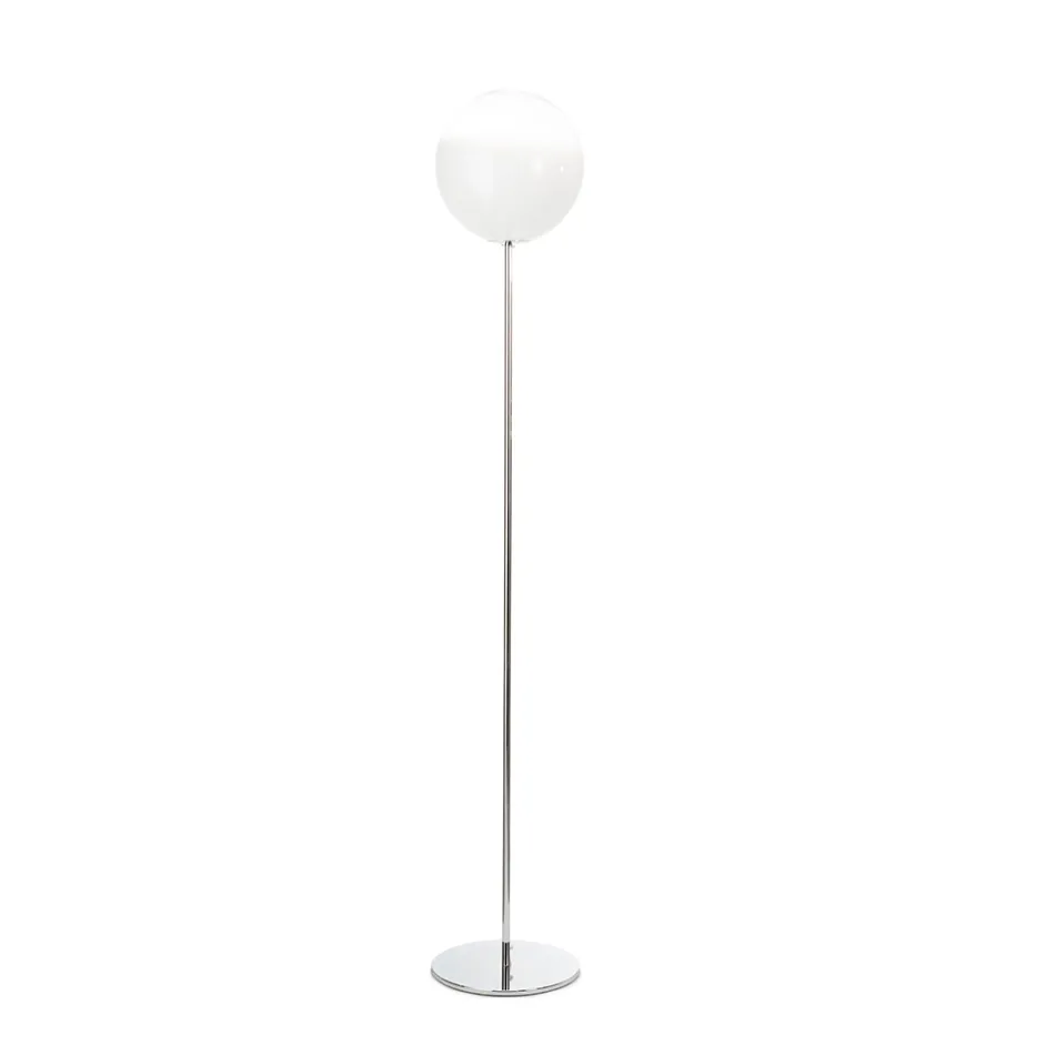 Isotta golvlampa i vitt glas med hölje Tillverkad i Italien Viadurini