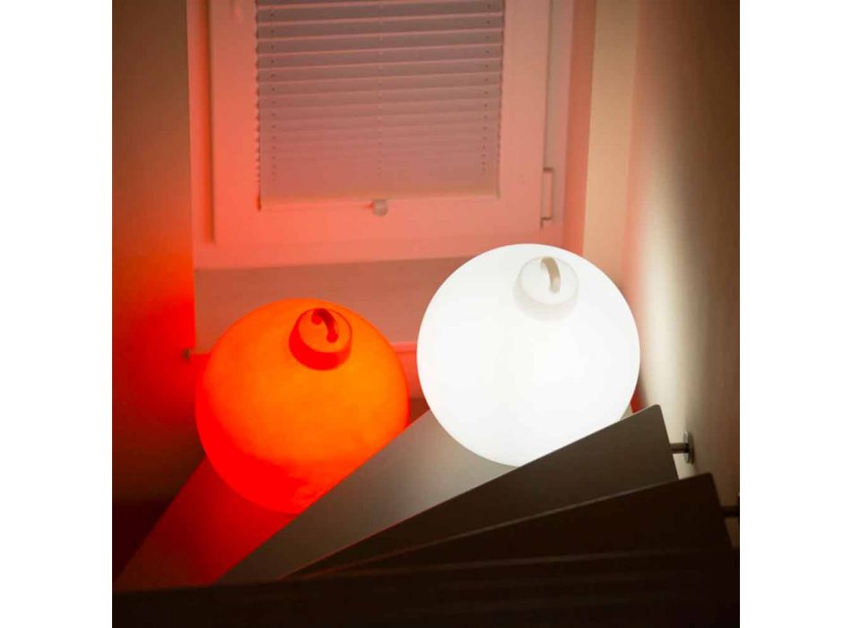 Inomhus- eller utomhusdekorationslampa Röd, vit julboll - Pallastar Viadurini