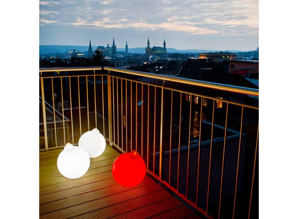 Inomhus- eller utomhusdekorationslampa Röd, vit julboll - Pallastar Viadurini