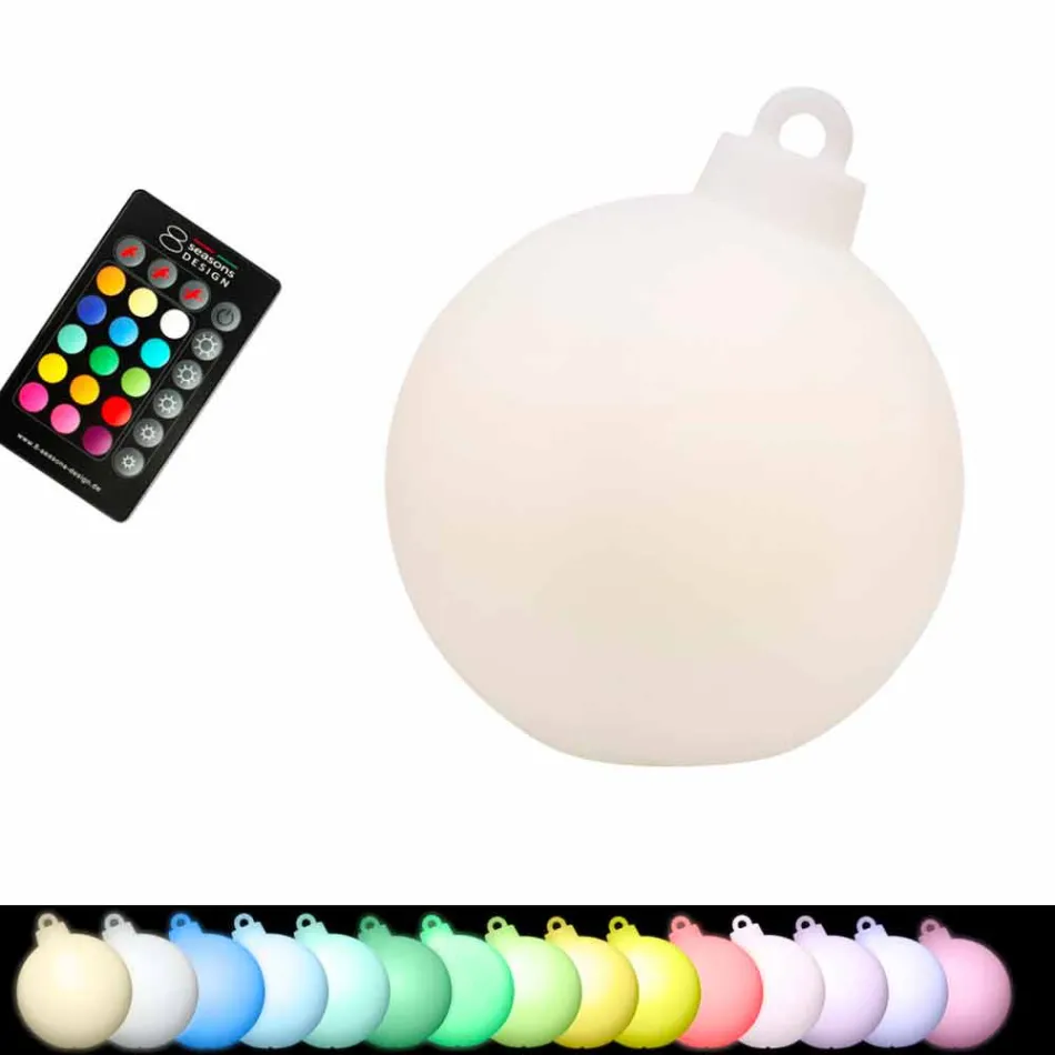 Inomhus- eller utomhusdekorationslampa Röd, vit julboll - Pallastar Viadurini