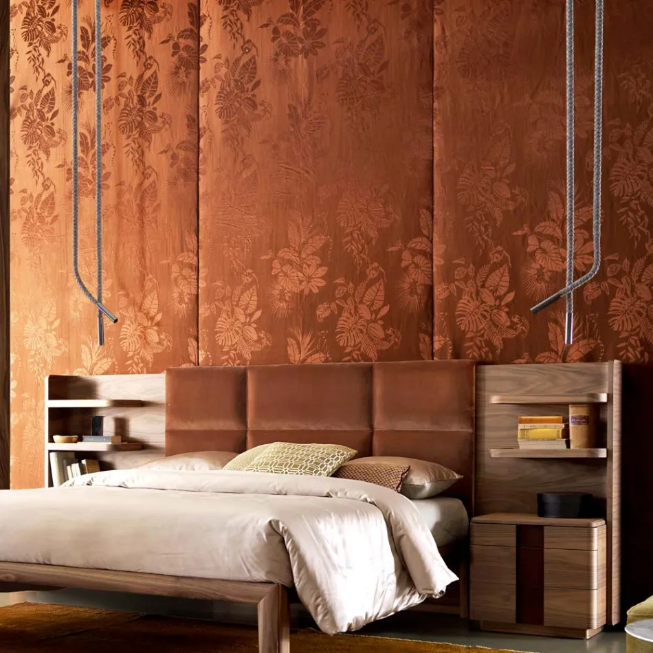 Grilli Snake tillverkad i Italien läder och metall design lampa Viadurini