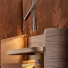 Grilli Snake tillverkad i Italien läder och metall design lampa Viadurini