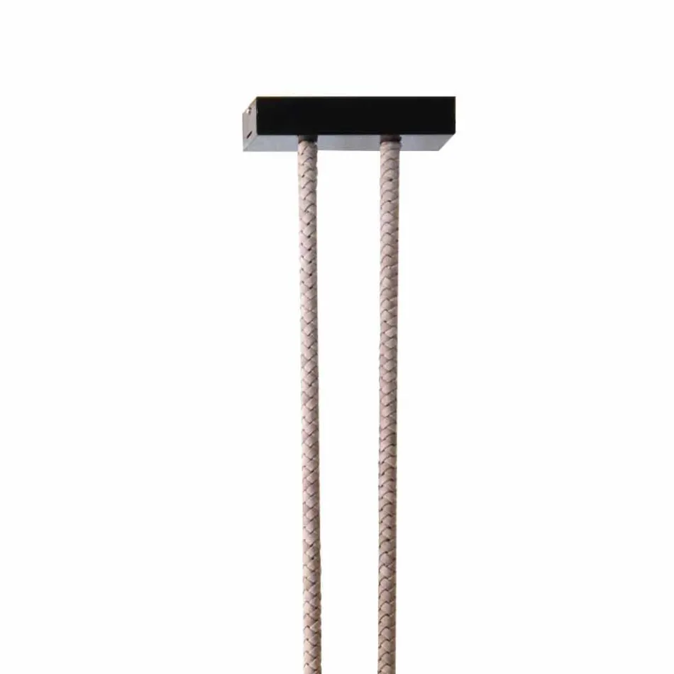 Grilli Snake tillverkad i Italien läder och metall design lampa Viadurini