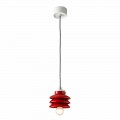 Design hänge lampa i röd keramik gjord i Italien Asien