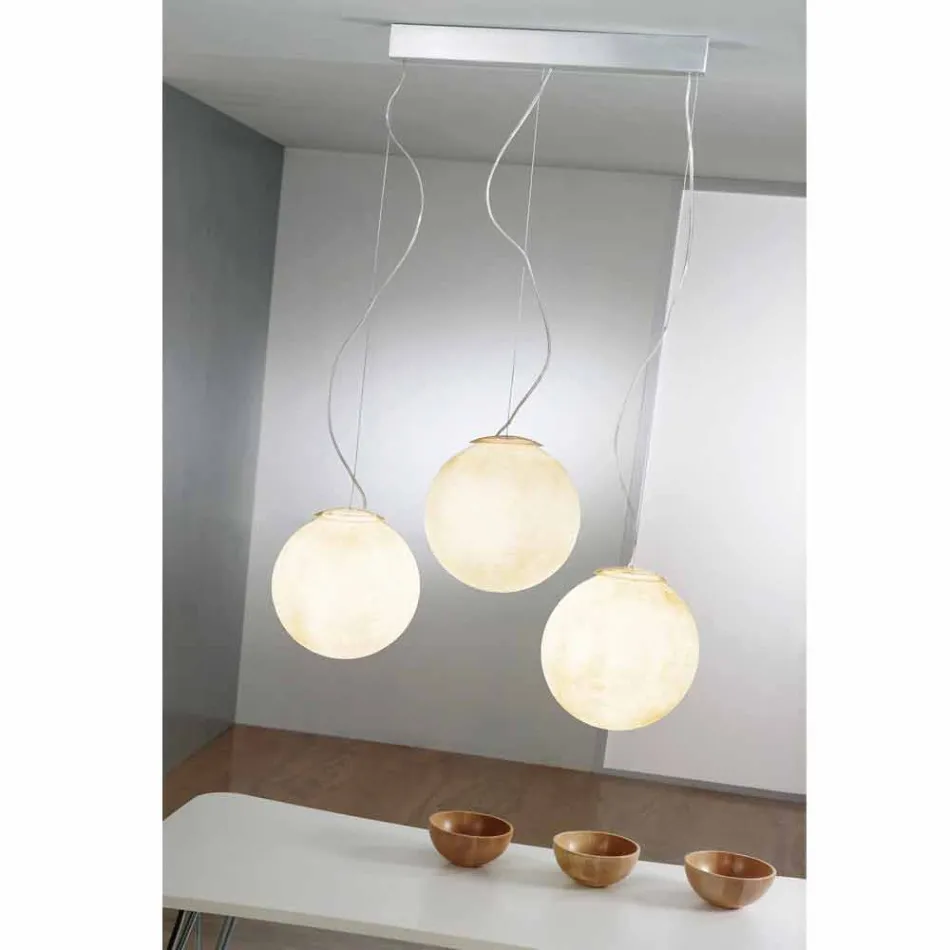Suspension design lampa In-es.artdesign Tre Lune i nebulit Viadurini