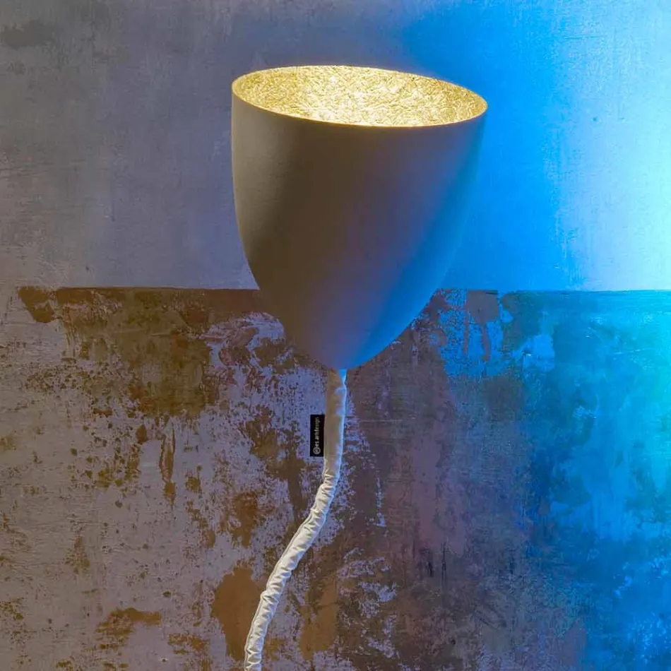 Design golvlampa In-es.artdesign Blomma Målad betong Viadurini