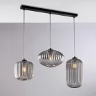 3-ljus svart glas- och metalldesignlampa för - Tucana Viadurini