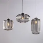3-ljus svart glas- och metalldesignlampa för - Tucana Viadurini