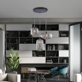 3-ljus designlampa i glas och metall, tillverkad i Italien - Tucana
