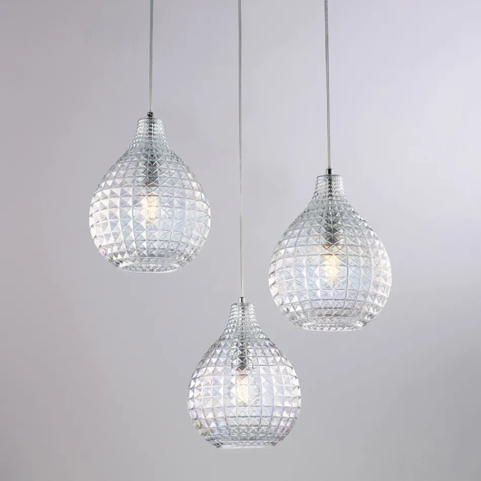 Designerlampa i glas och metall tillverkad i Italien för elegant inredning - Atlas Viadurini