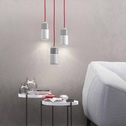 Suspenderad designlampa i keramik och aluminium tillverkad i Italien Asien Viadurini