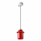 Design lampa suspenderad i röd keramik gjord i Italien Asien Viadurini