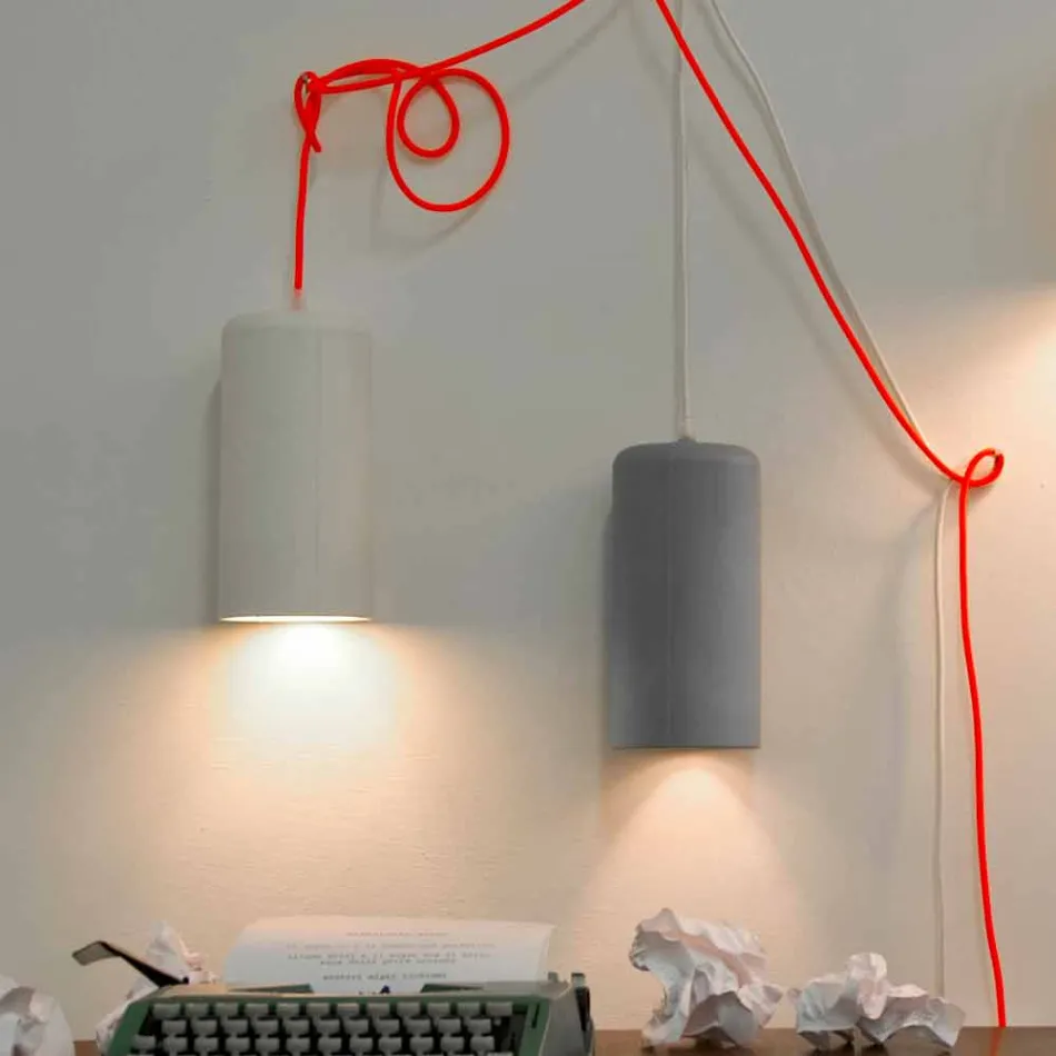 Suspenderad designlampa In-es.artdesign Stearinljus 1 i färgad lapren Viadurini