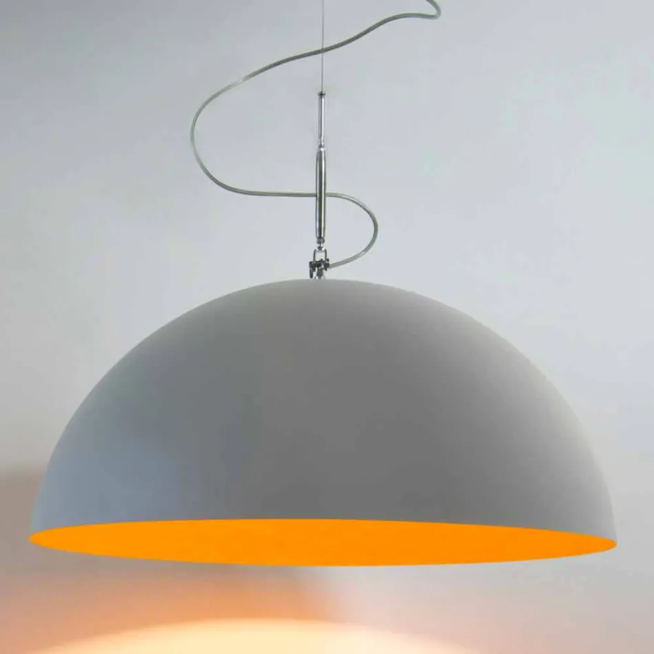 Suspenderad designlampa In-es.artdesign Halvmåne Cementfärg Viadurini