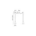 Dubbel taklampa i järn och glas Tillverkad i Italien - Molnigt Viadurini