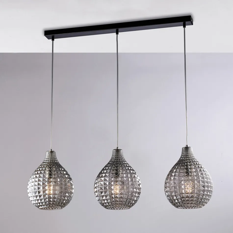 Elegant lampa i glas och metall tillverkad i Italien för raffinerade interiörer - Atlas Viadurini
