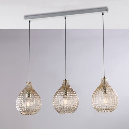 Elegant lampa i glas och metall tillverkad i Italien för raffinerade interiörer - Atlas Viadurini