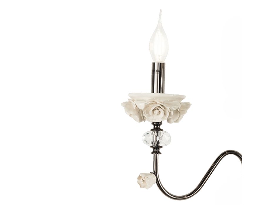 Flambeaux 7 Lights Klassisk lampa i porslin och blåst glas - Eteria Viadurini